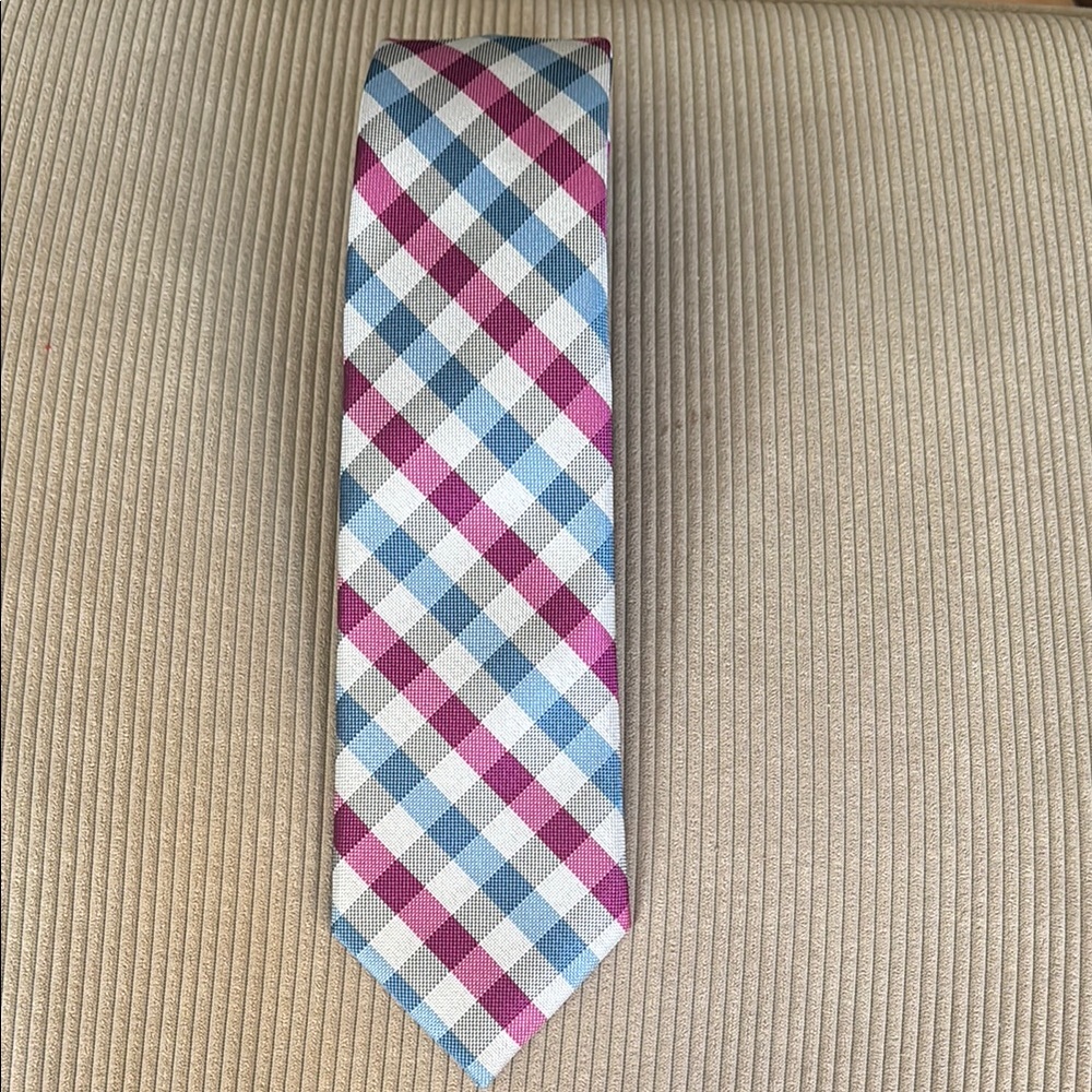 George Blue and Red Checkered Tie